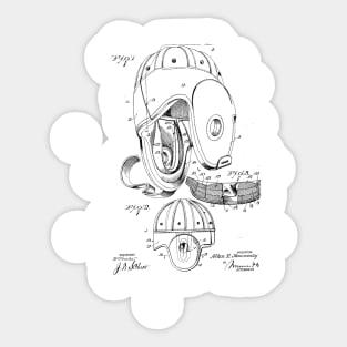 Football Helmet VINTAGE PATENT DRAWING Sticker